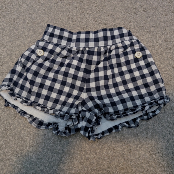 3 For $18 Janie and Jack Blue Gingham High Waist Shorts - Picture 2 of 6